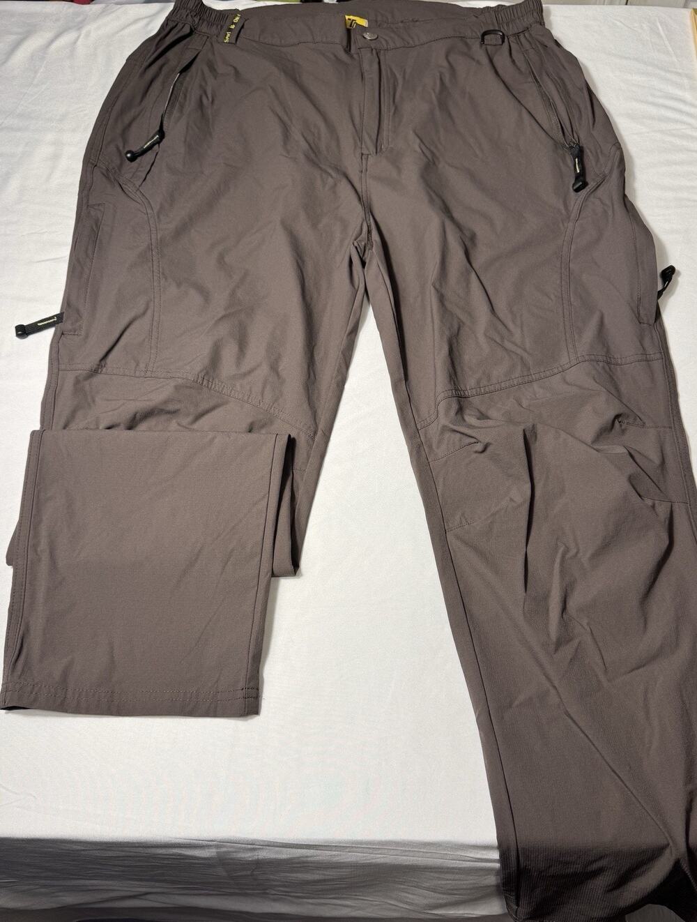 Men's OUTDOOR SPORTS Pants- Size XL Gray/Brown All Zip Pockets Light